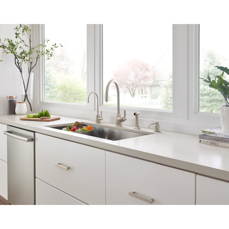 Rohl Forze™ 36" Undermount Kitchen Sink Single Bowl Stainless Steel